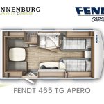 Fendt Apero 465 TG model 2024 caravan plattegrond