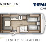 Fendt Apero 515 SG model 2024 caravan plattegrond