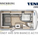 Fendt Bianco Activ 445 SFB model 2024 caravan plattegrond
