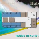 Hobby BEACHY 450 modeljaar 2024 caravan plattegrond