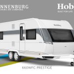 Buitenkant Hobby caravan modeljaar 2024 Hobby Prestige 660wfc front
