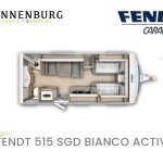 Fendt caravan plattegrond bianco activ 515 SGD modeljaar 2024