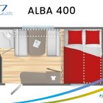 Caravelair caravan plattegrond modeljaar 2024 Alba 400